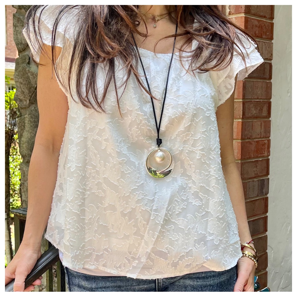 43 Paris Leather Chain Circle Pearunique Necklace